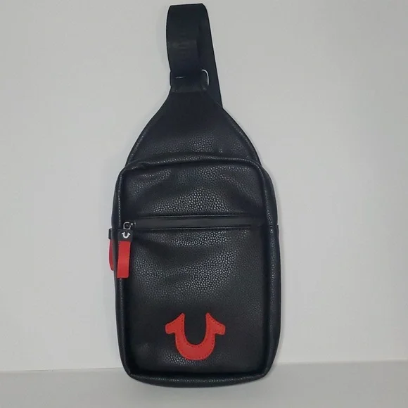 True Religion Stovall PU Horseshoe Logo Shoulder Sling Bag Faux Leather, new. - Picture 9 of 15